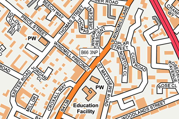 B66 3NP map - OS OpenMap – Local (Ordnance Survey)