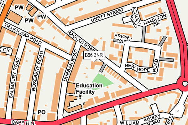 B66 3NR map - OS OpenMap – Local (Ordnance Survey)