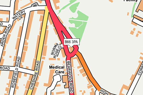 B66 3PA map - OS OpenMap – Local (Ordnance Survey)