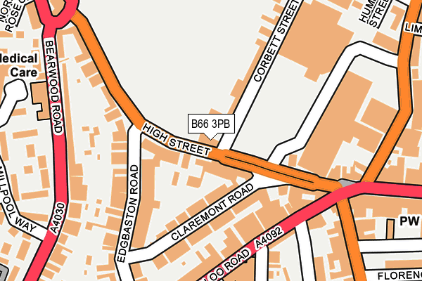 B66 3PB map - OS OpenMap – Local (Ordnance Survey)