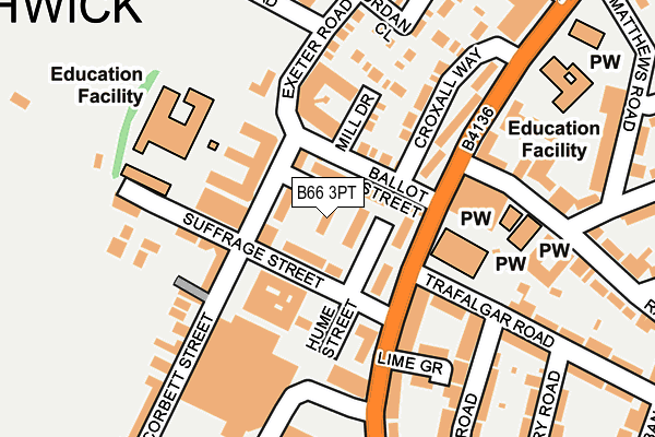 B66 3PT map - OS OpenMap – Local (Ordnance Survey)