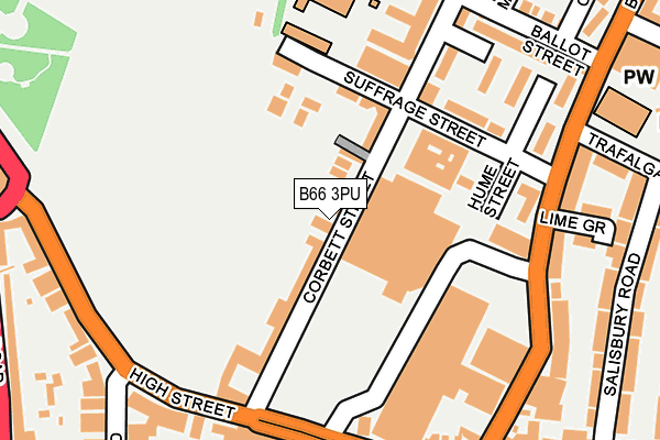 B66 3PU map - OS OpenMap – Local (Ordnance Survey)
