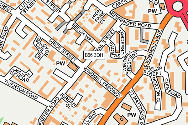 B66 3QH map - OS OpenMap – Local (Ordnance Survey)