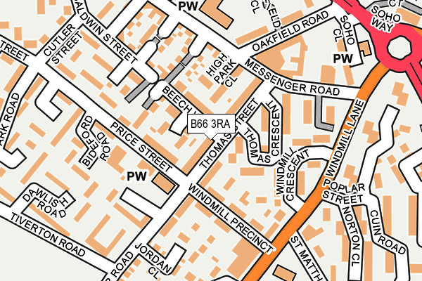 B66 3RA map - OS OpenMap – Local (Ordnance Survey)