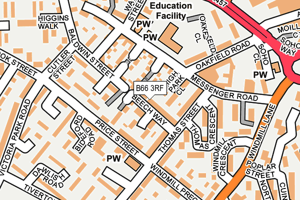 B66 3RF map - OS OpenMap – Local (Ordnance Survey)