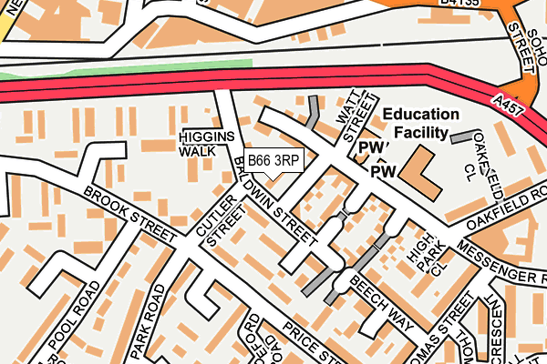 B66 3RP map - OS OpenMap – Local (Ordnance Survey)