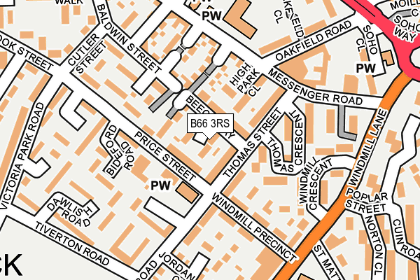 B66 3RS map - OS OpenMap – Local (Ordnance Survey)