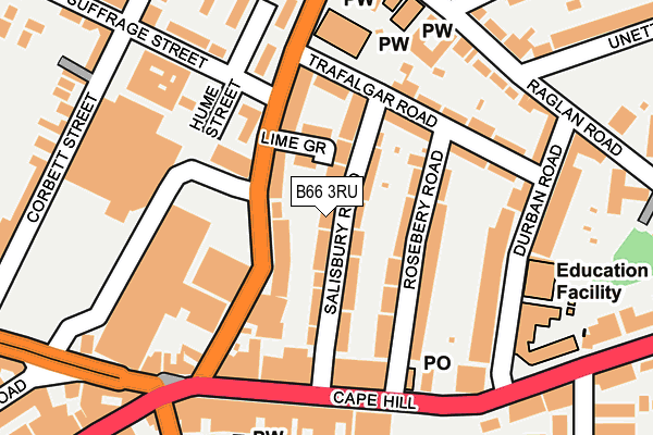 B66 3RU map - OS OpenMap – Local (Ordnance Survey)