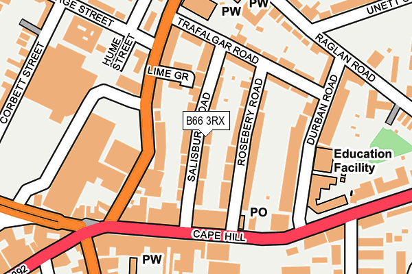 B66 3RX map - OS OpenMap – Local (Ordnance Survey)