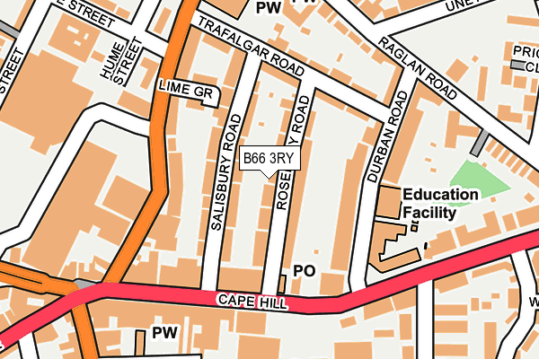 B66 3RY map - OS OpenMap – Local (Ordnance Survey)