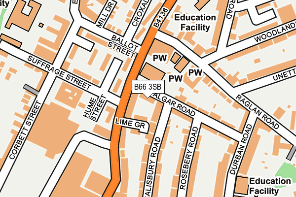 B66 3SB map - OS OpenMap – Local (Ordnance Survey)