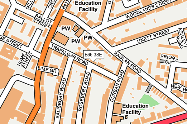 B66 3SE map - OS OpenMap – Local (Ordnance Survey)