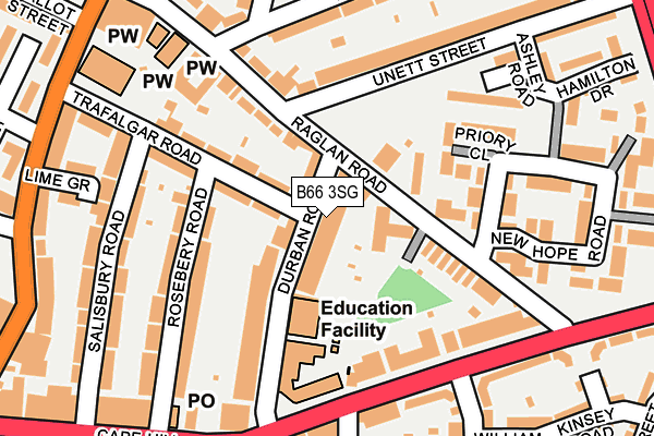 B66 3SG map - OS OpenMap – Local (Ordnance Survey)