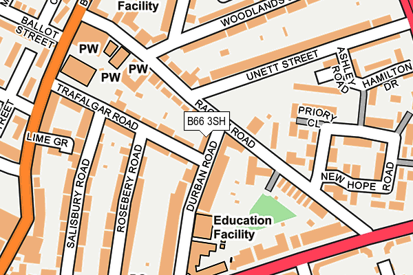 B66 3SH map - OS OpenMap – Local (Ordnance Survey)