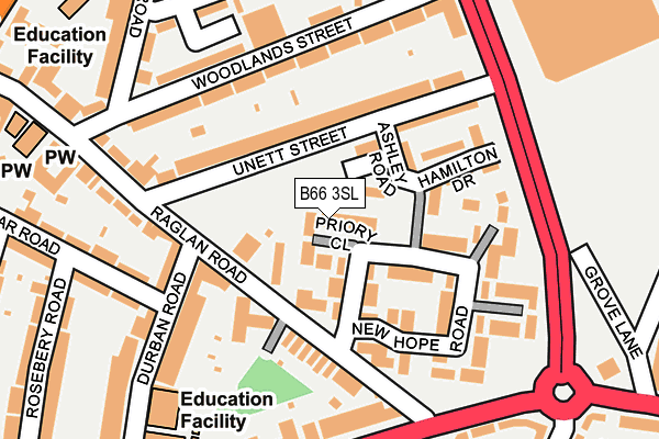 B66 3SL map - OS OpenMap – Local (Ordnance Survey)