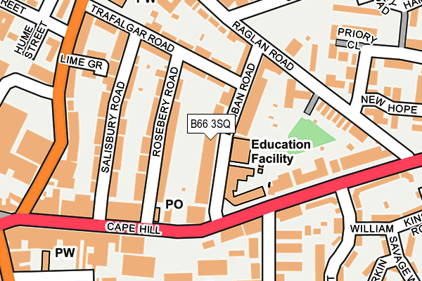 B66 3SQ map - OS OpenMap – Local (Ordnance Survey)