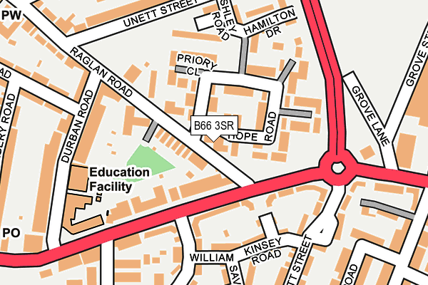 B66 3SR map - OS OpenMap – Local (Ordnance Survey)