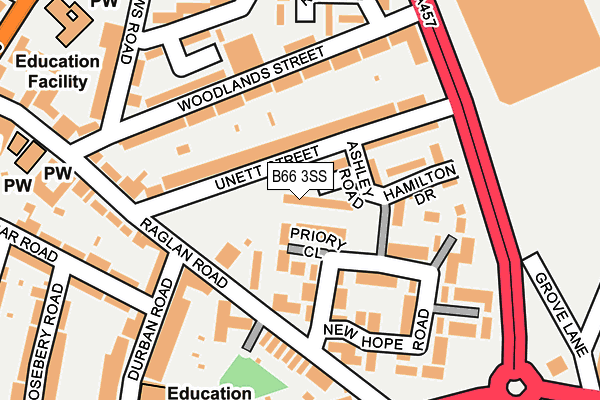 B66 3SS map - OS OpenMap – Local (Ordnance Survey)