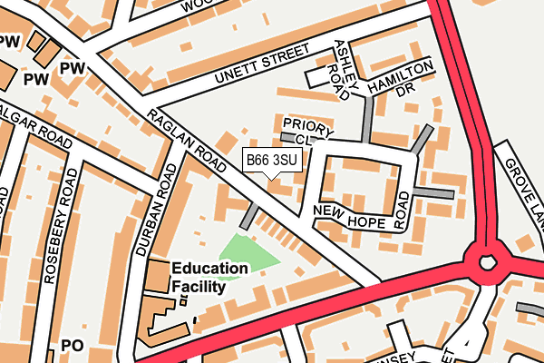 B66 3SU map - OS OpenMap – Local (Ordnance Survey)