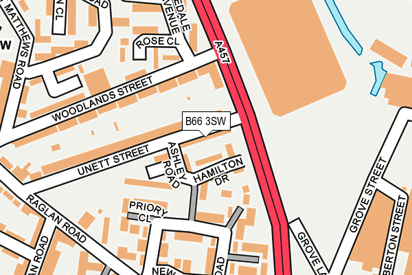 B66 3SW map - OS OpenMap – Local (Ordnance Survey)