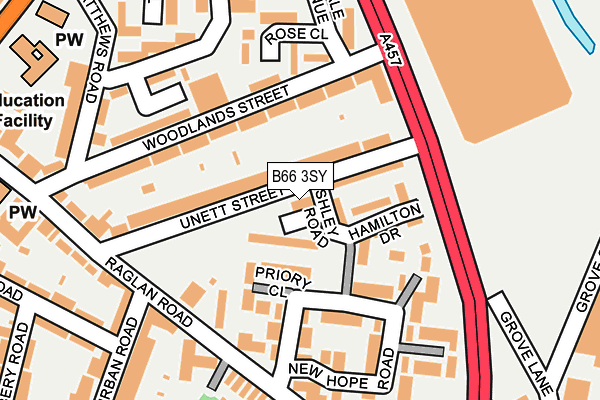 B66 3SY map - OS OpenMap – Local (Ordnance Survey)