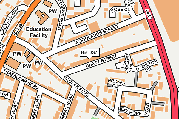 B66 3SZ map - OS OpenMap – Local (Ordnance Survey)