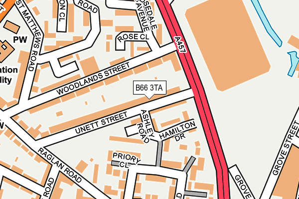 B66 3TA map - OS OpenMap – Local (Ordnance Survey)