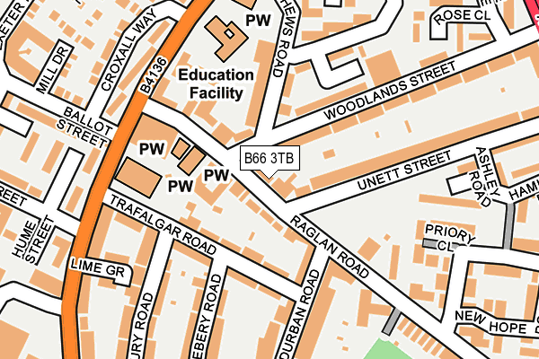 B66 3TB map - OS OpenMap – Local (Ordnance Survey)