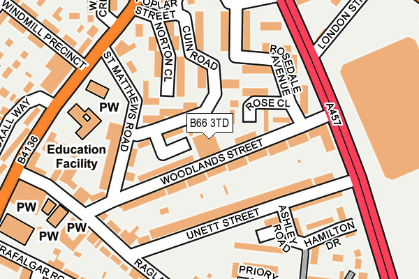 B66 3TD map - OS OpenMap – Local (Ordnance Survey)