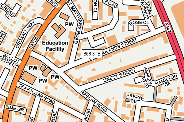 B66 3TE map - OS OpenMap – Local (Ordnance Survey)