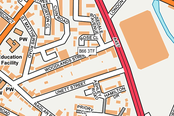 B66 3TF map - OS OpenMap – Local (Ordnance Survey)