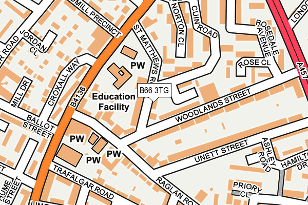 B66 3TG map - OS OpenMap – Local (Ordnance Survey)