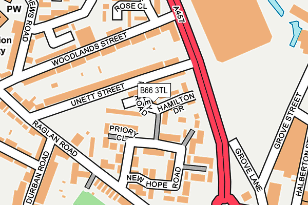 B66 3TL map - OS OpenMap – Local (Ordnance Survey)