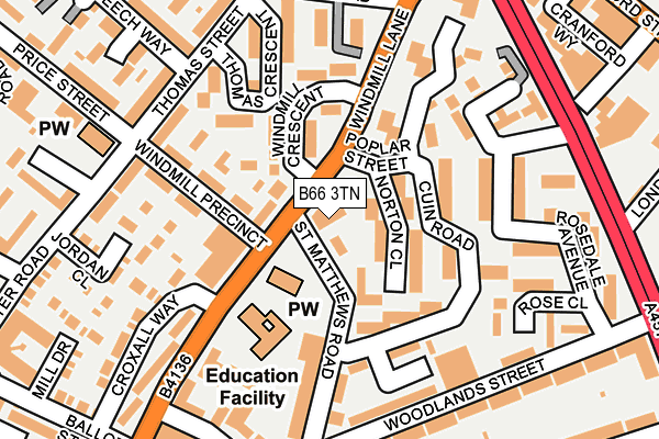 B66 3TN map - OS OpenMap – Local (Ordnance Survey)