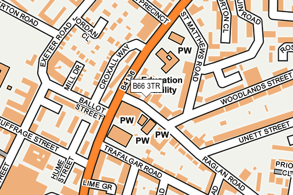 B66 3TR map - OS OpenMap – Local (Ordnance Survey)