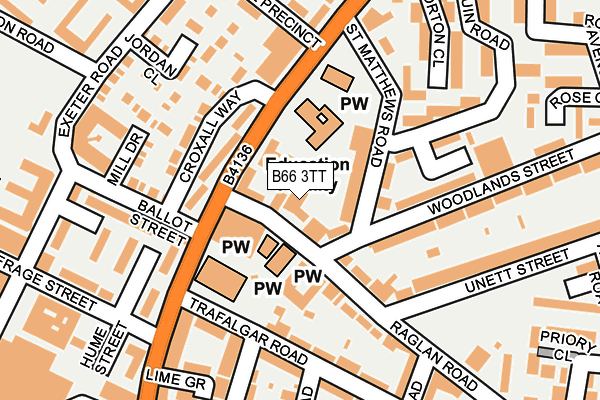 B66 3TT map - OS OpenMap – Local (Ordnance Survey)