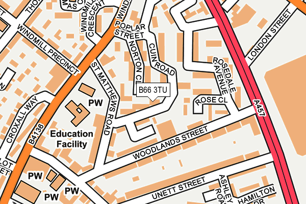 B66 3TU map - OS OpenMap – Local (Ordnance Survey)