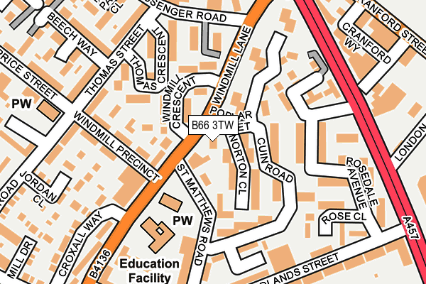 B66 3TW map - OS OpenMap – Local (Ordnance Survey)