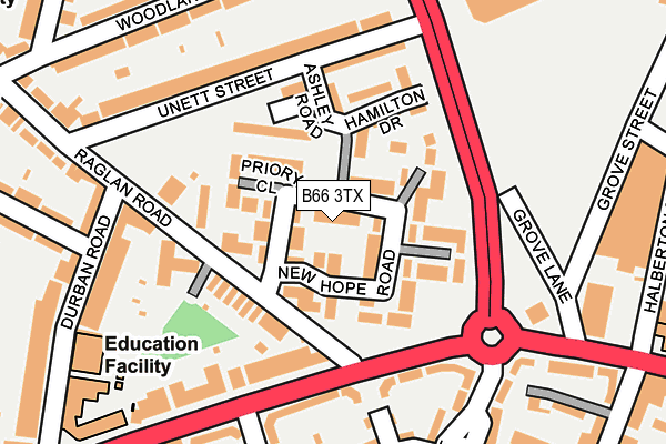 B66 3TX map - OS OpenMap – Local (Ordnance Survey)