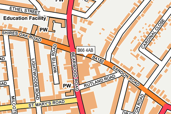 B66 4AB map - OS OpenMap – Local (Ordnance Survey)