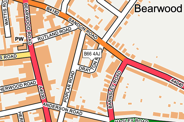 B66 4AJ map - OS OpenMap – Local (Ordnance Survey)