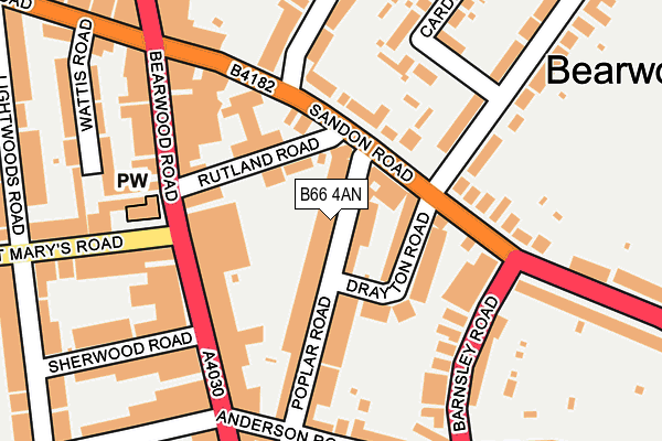 B66 4AN map - OS OpenMap – Local (Ordnance Survey)
