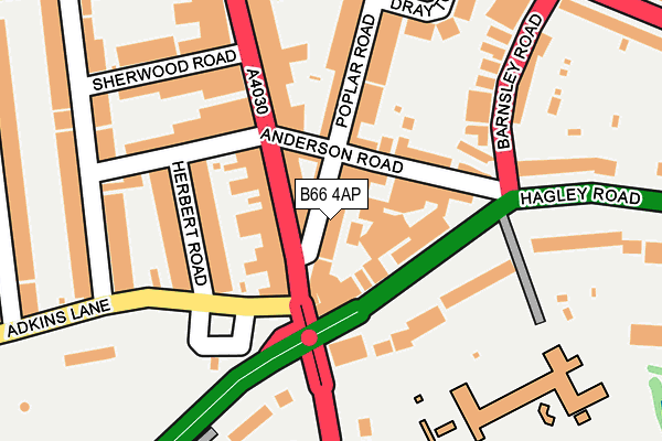 B66 4AP map - OS OpenMap – Local (Ordnance Survey)