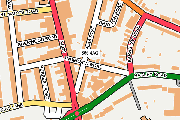 B66 4AQ map - OS OpenMap – Local (Ordnance Survey)