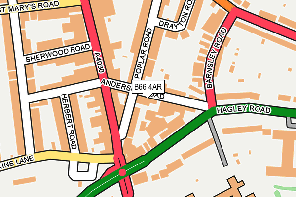 B66 4AR map - OS OpenMap – Local (Ordnance Survey)