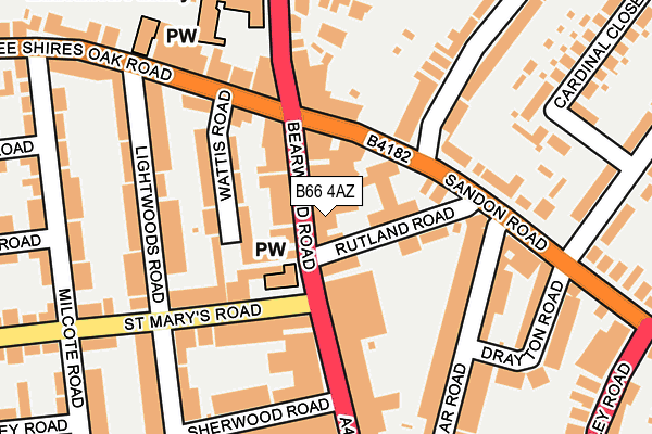 B66 4AZ map - OS OpenMap – Local (Ordnance Survey)