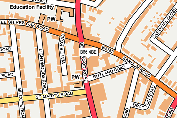 B66 4BE map - OS OpenMap – Local (Ordnance Survey)