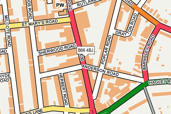 B66 4BJ map - OS OpenMap – Local (Ordnance Survey)