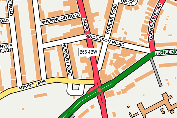 B66 4BW map - OS OpenMap – Local (Ordnance Survey)