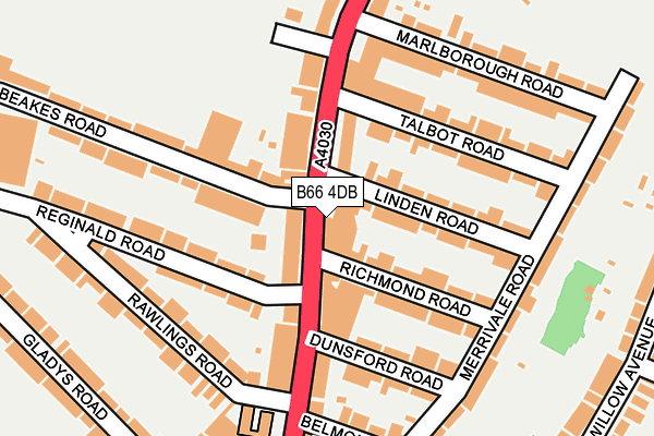 B66 4DB map - OS OpenMap – Local (Ordnance Survey)